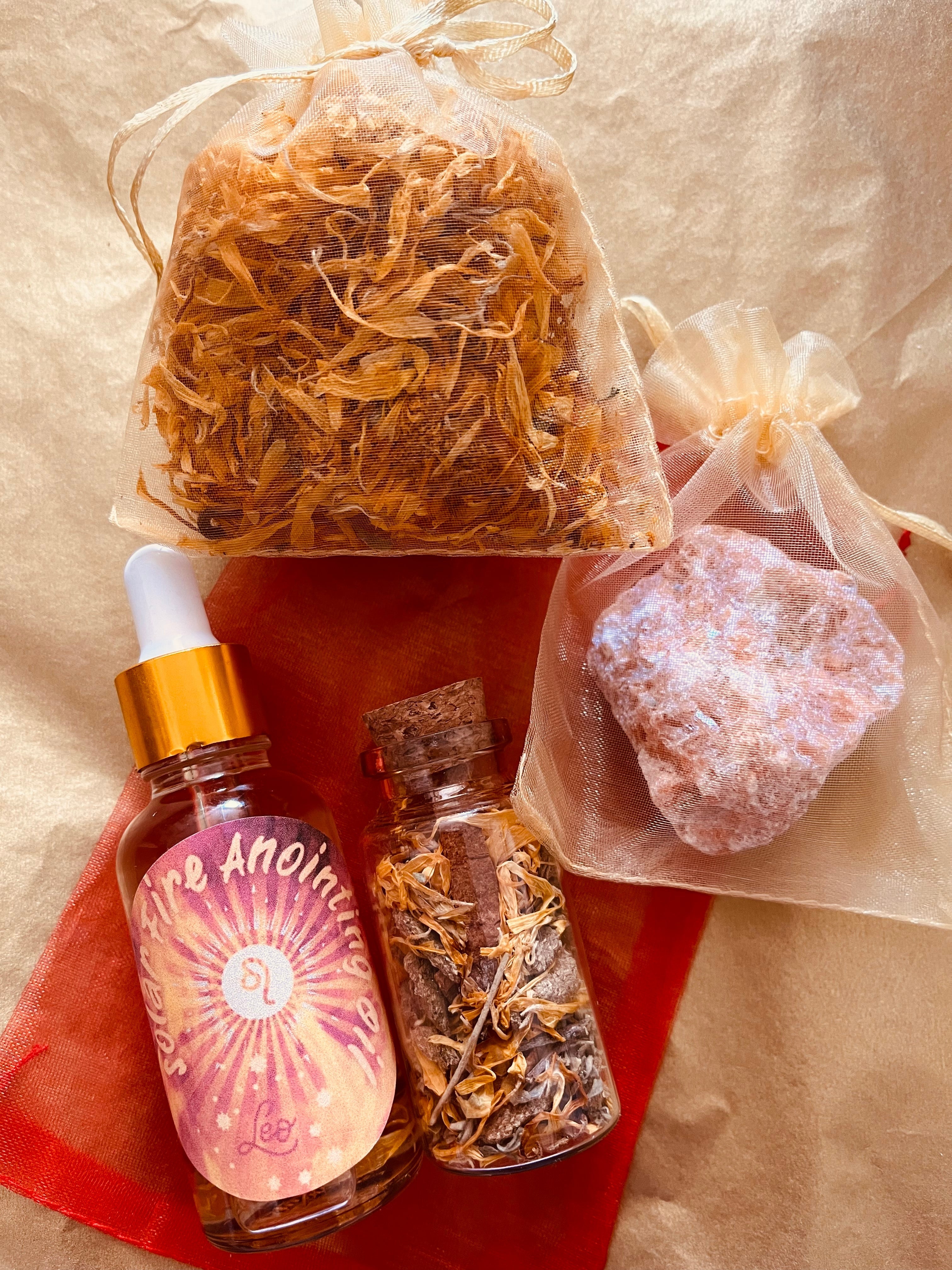 Leo Zodiac Season Astrology Spell Kit for the Cosmic Witch and Magical Soul! Fire Element Ritual Tools for Confidence, Radiance & Self Love.