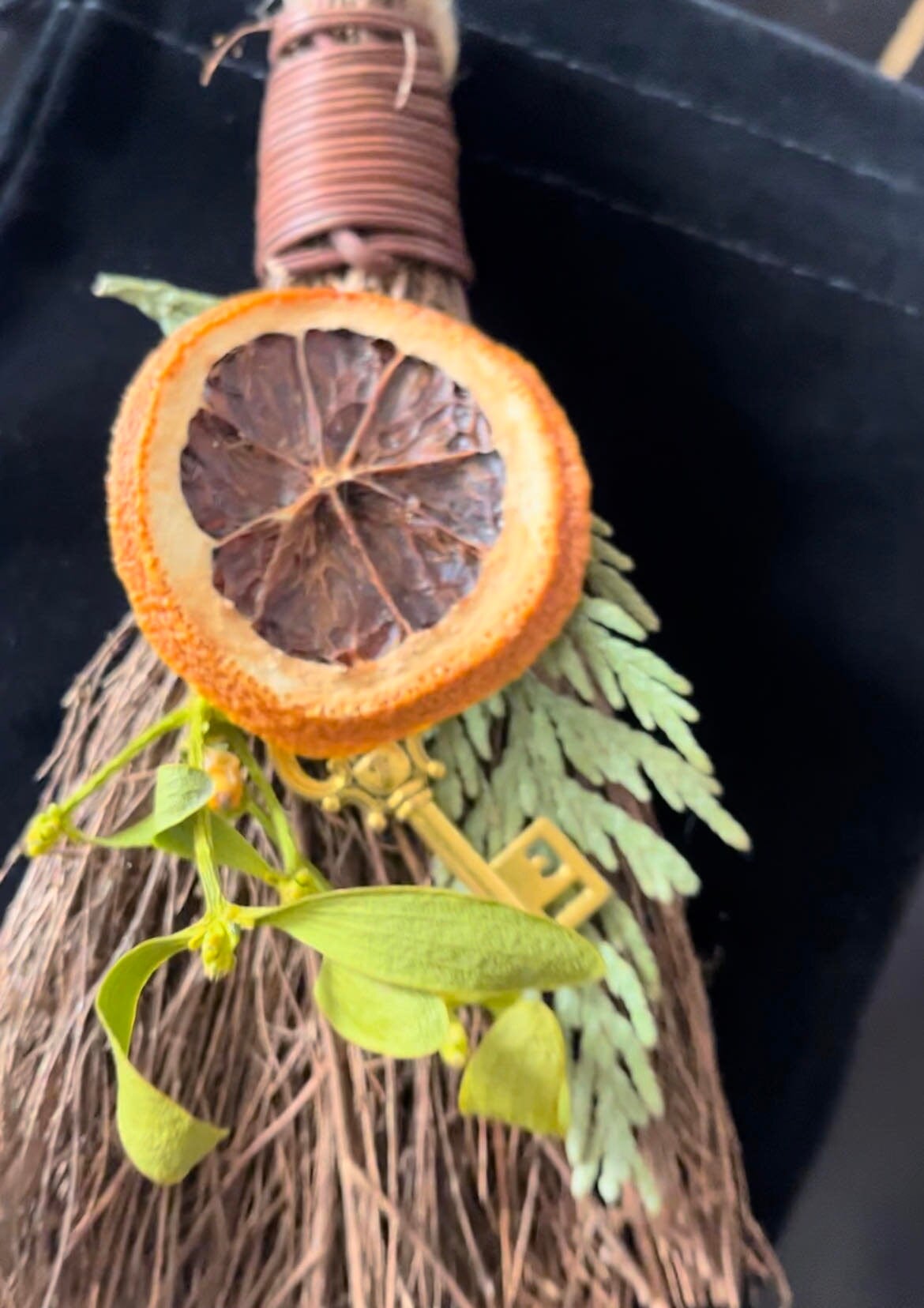Yule Altar Besom for your Door or Altar During the Yuletide Season . Made for Cleansing + Protection. Infused Cinnamon, Cedar + Sweet Orange