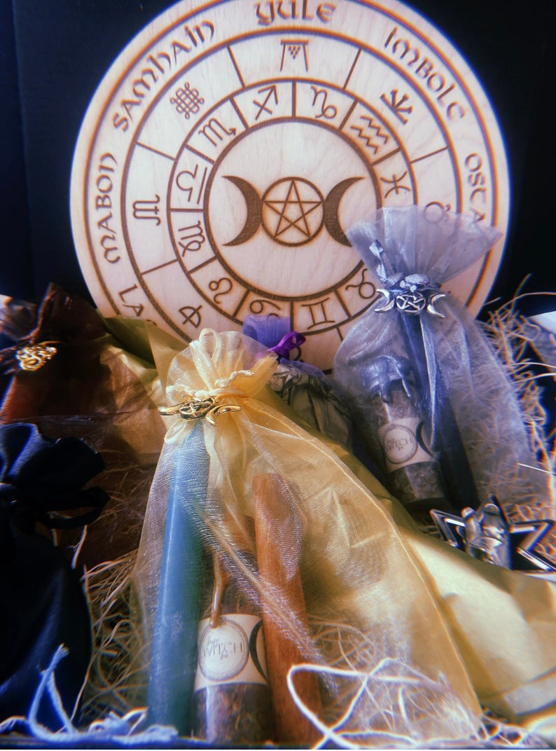 Elemental Witch Bundle, Earth, Air, Fire , Water: Anointing Oils, Incense, Crystals, and Candles for Empowered Witchcraft.