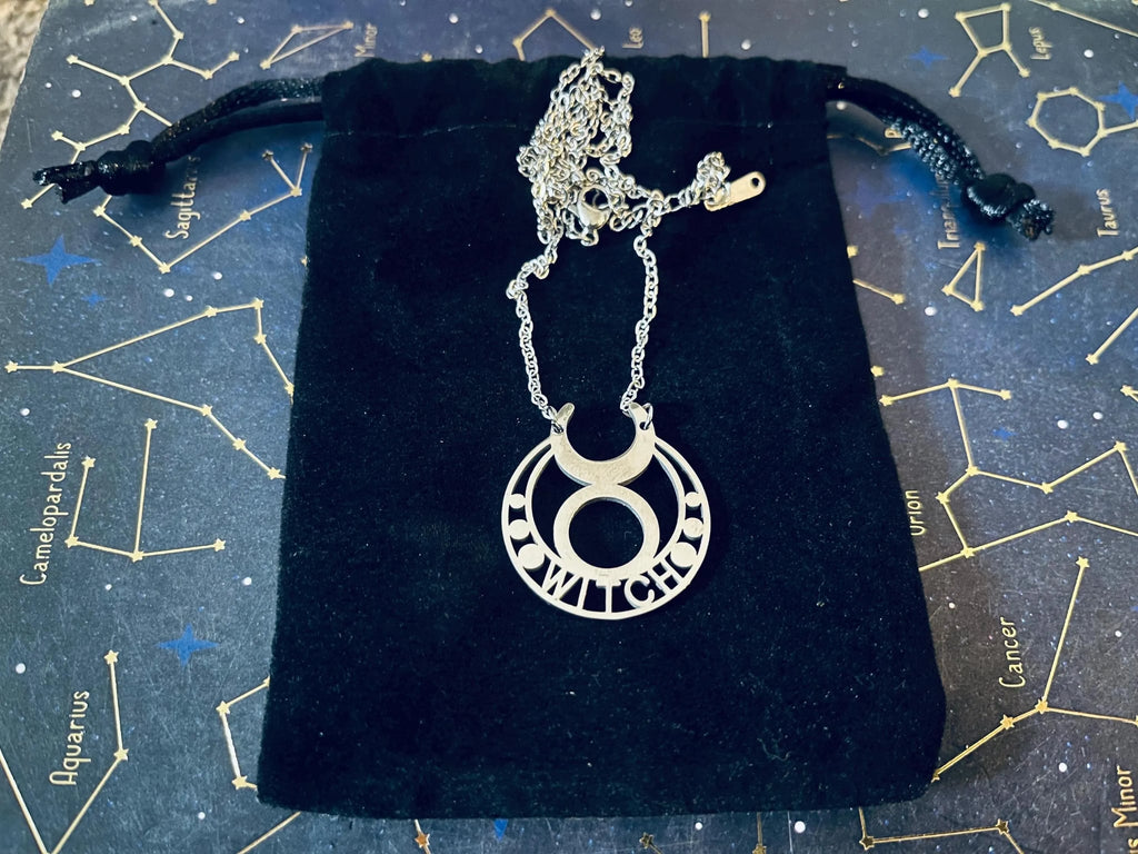 Triple Goddess Witch Necklace made of stainless steel- 18 inch chain