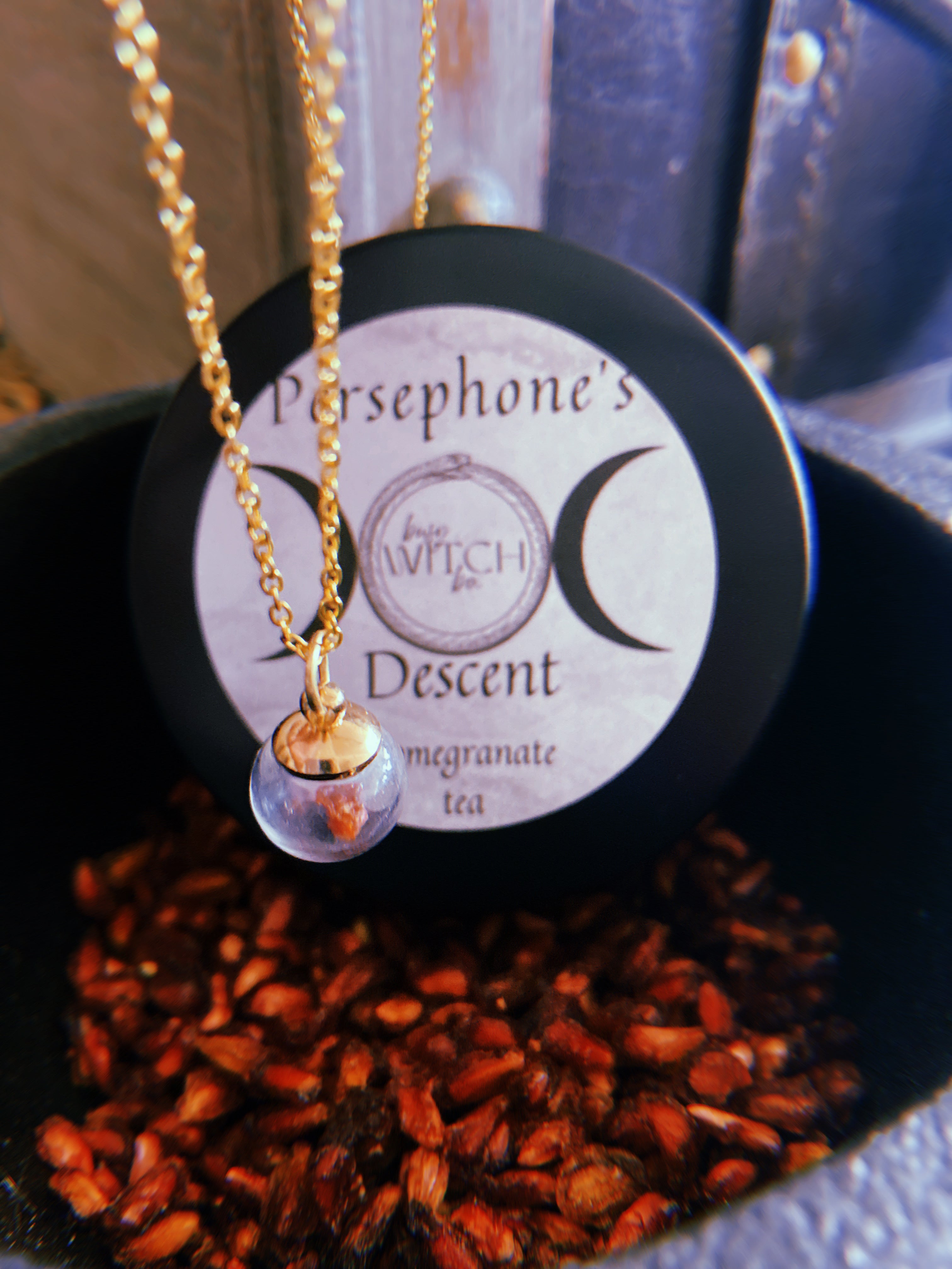 Persephone's Descent Pomegranate Seed Necklace
