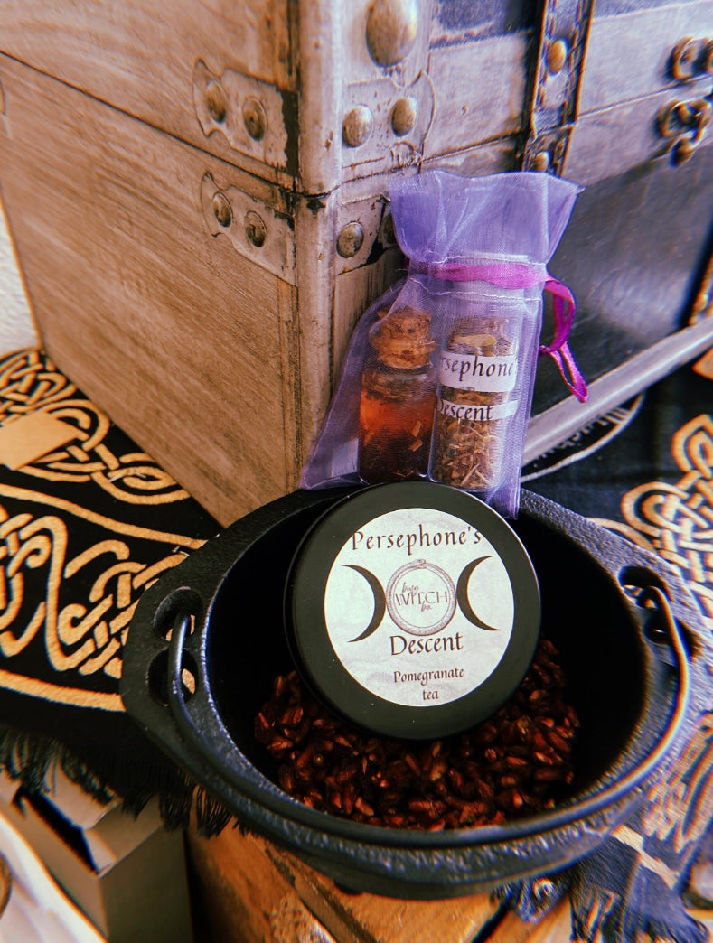 Persephone's Descent Anointing Oil and Loose Incense Blend for your journey during Shadow Season. Embrace your Truth with her at your side!